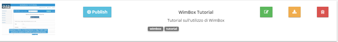 wimbox manage video